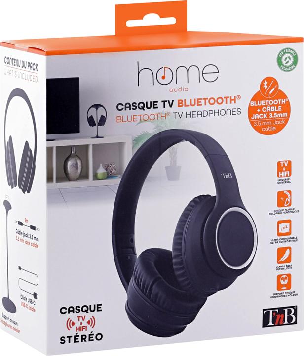 Actual product image T'nB Headphone for TV with Bluetooth 10m, 20Hz-20KHz, 7h, CBTHOME (No noise cancelling, 7 h, Cable)