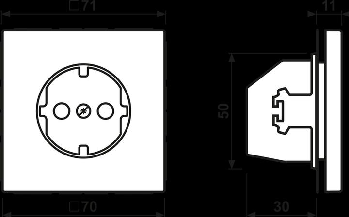 Actual product image JUNG Protective contact socket without claw