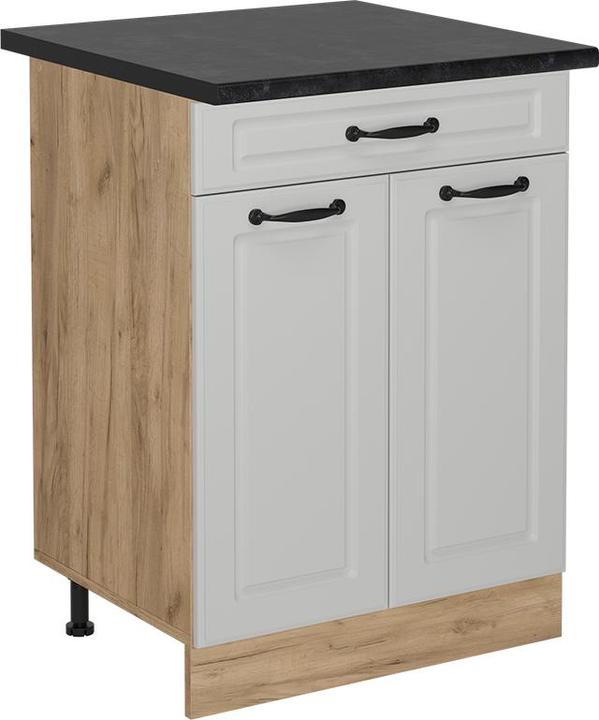 Produktbild Vicco Küchenunterschrank R-Line, Weiss Landhaus/Goldkraft Eiche, 60 cm mit Schublade, AP Anthrazit
