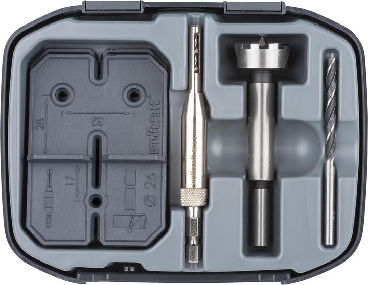 Immagine prodotto wolfcraft Set di fori per cerniere (26 mm)