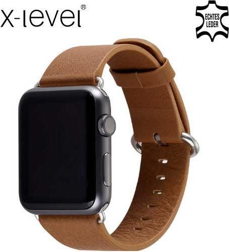 Image du produit Hermex Apple iWatch 40mm 38mm bracelet en cuir + adaptateur brun (38 mm, 40 mm, Cuir véritable)