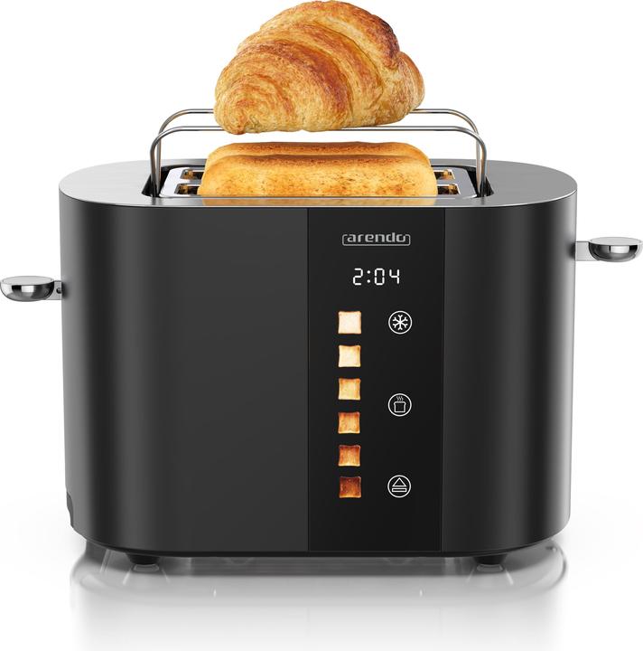 Produktbild Arendo Toaster Edelstahl 2 Scheiben Kurzschlitz, Touch Display, Bräunungsgrad & Restzeitanzeige, 800 W (EU-Stecker)