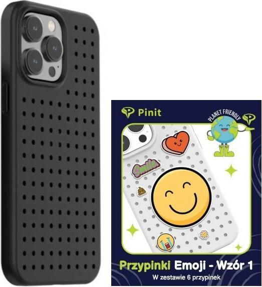 Produktbild Pinifit Zestaw Etui Pinit Dynamic + Emoji Pin iPhone 14 Pro Max 6.7" czarny/black wzór 1 (Apple iPhone 14 Pro Max)