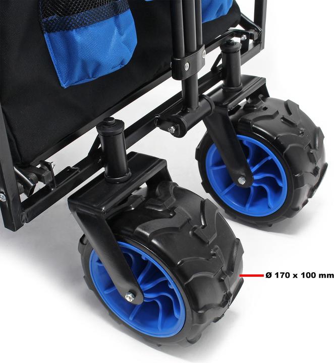Immagine prodotto Wiltec Carretto pieghevole Toboli con ruote larghe Carretto pieghevole da spiaggia offroad