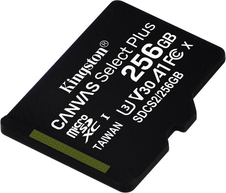 Actual product image Kingston Canvas Select Plus (256 GB, microSDXC, U3, UHS-I)