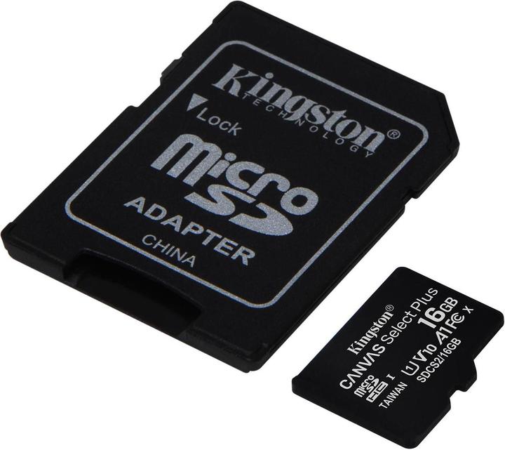Image du produit Kingston Canvas Select Plus (16 Go, microSDHC, U1, UHS-I)