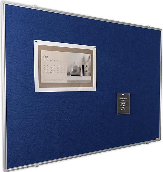 Produktbild eurokraft basic Pinnboard, Stoffbezug, blau, BxH 1200x900 mm (Pinnwand, 1200 x 900 mm)
