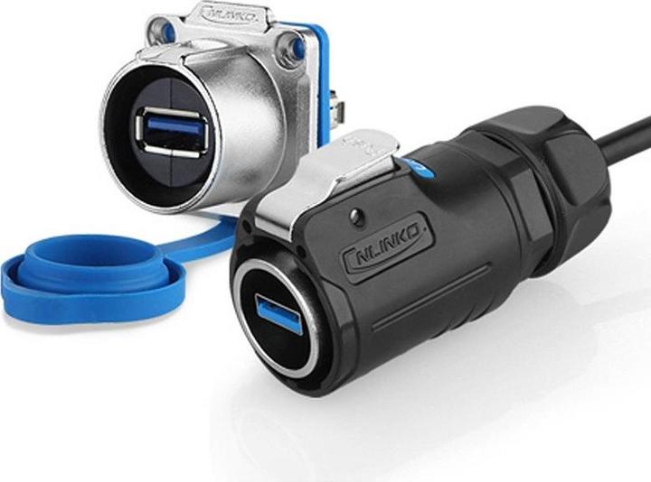 Produktbild Cnlinko Wasserfestes USB Kabel für USB 3.0 Signale mit IP67 für -20°C bis +80°C 2 Meter (2 m, USB 3.0)