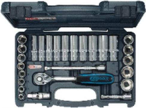 Actual product image KS Tools 3/8" CHROMEplus socket set, 27 pieces, Flank Traction (3/8")