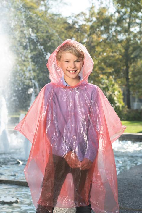 Actual product image Korntex Disposable Children's Rain Poncho Red (One size)