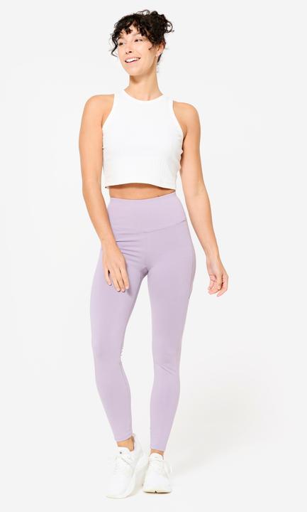 Image du produit Domyos Legging de fitness taille haute femme, violet fumé (W26/L30)