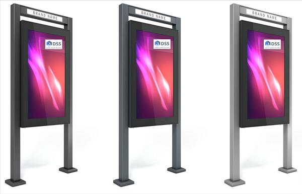 Image du produit DSS Stèle d'extérieur Portrait, écran 75", noir