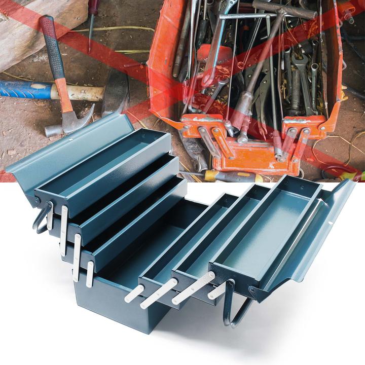 Actual product image Wiltec Tool Box with 7 Compartments Made of Cold Rolled Steel 530 x 200 x 250 mm