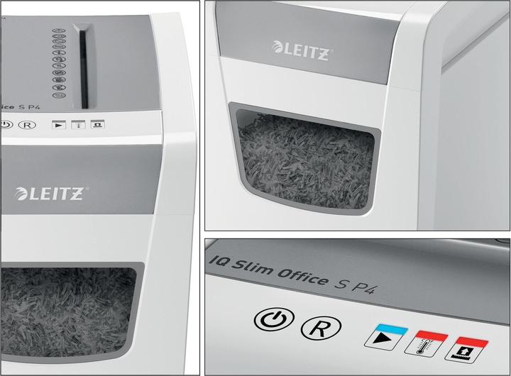 Actual product image Leitz Shredder IQ Slim Office P4/12 sheets/DC motor/white? (Particle cut)