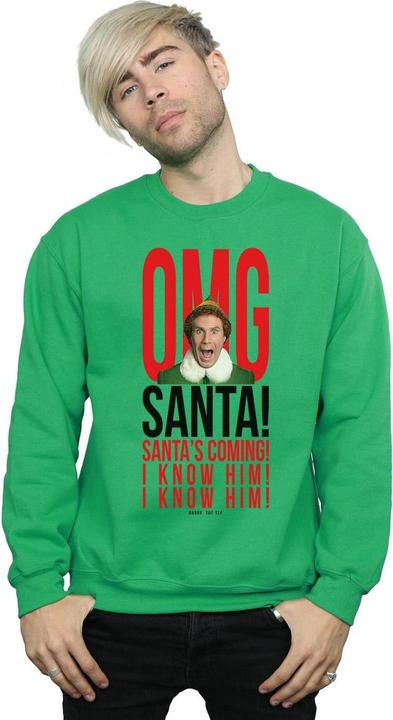 Actual product image Elf Mens OMG Santa I Know Him Sweatshirt (S)