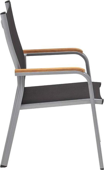 Actual product image Kettler Granada Stacking Chair Disassembled Aluminium/Outdoor Fabric Teak Armrests
