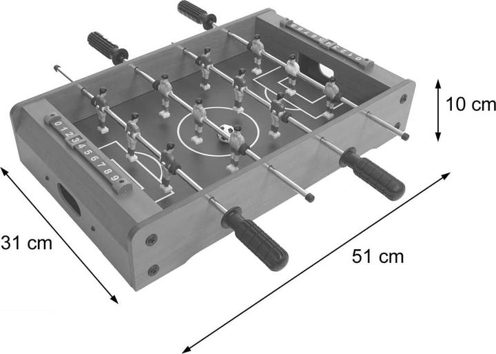 Produktbild Swisshandel24 Mini Fussballkicker, Tischspiel Tischkicker inklusive Zubehör, Holz 51x31x10cm