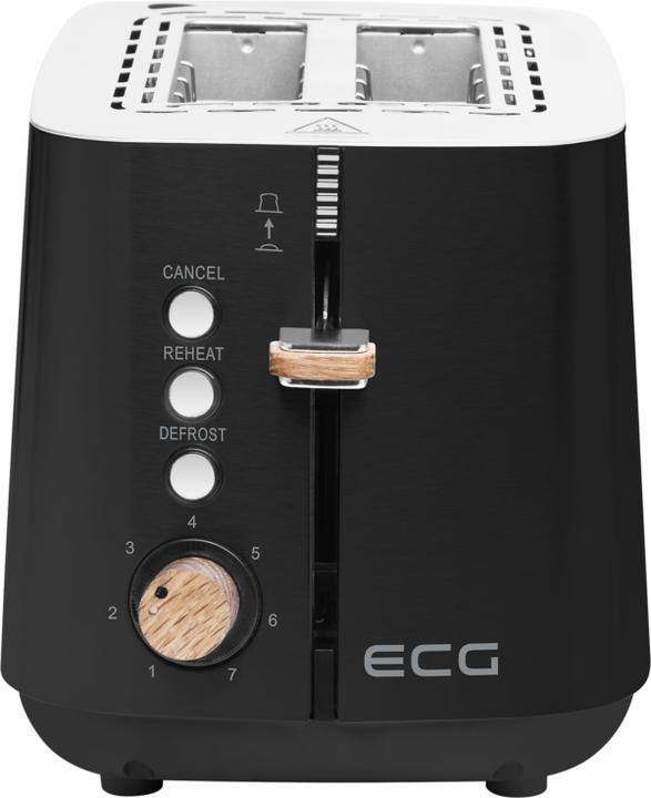ECG ST 2768 Timber Black Toaster 7 Heizintensitätsstufen, Auftau- und Aufwärmfunktionen