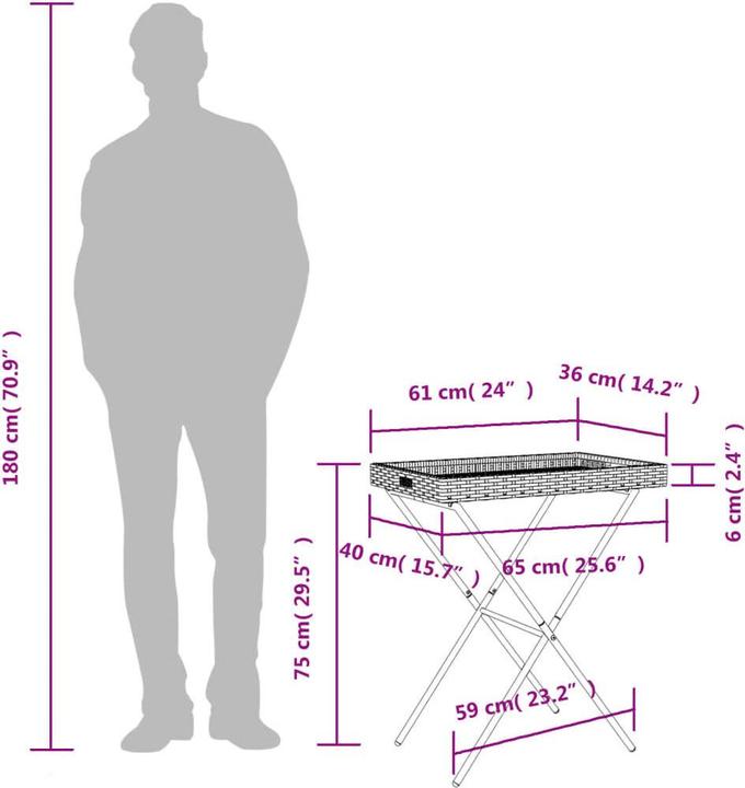 Actual product image VidaXL Folding tray table