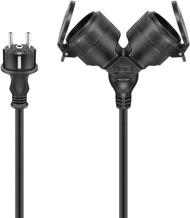 Actual product image Goobay Doppel-Verlängerungskabel Outdoor (5 m, CEE 7/7)