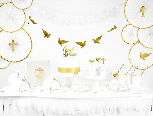 Productafbeelding Partydeco Gestreepte Rietjes Goud (10 x)