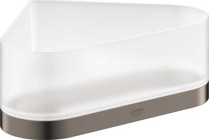 Actual product image Grohe Corner shower tray SELECTION with holder hard graphite brushed