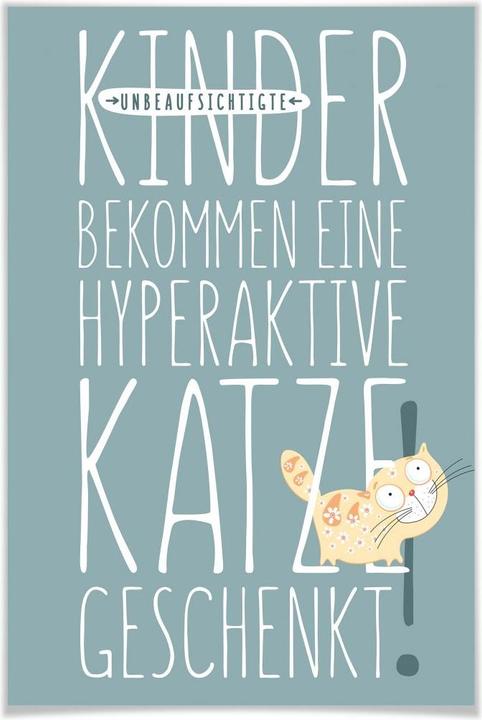 Image du produit Trenddeko Des enfants non surveillés se voient offrir un chat hyperactif. (80 x 120 cm)