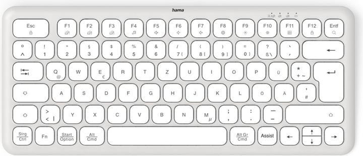 Actual product image Hama Multi-Device-Tastatur WK-500 kabellos Funk u. BT klein WS QWERTZ (DE, Wireless)
