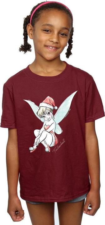 Actual product image Disney Girls Tinkerbell Christmas Fairy Cotton T-Shirt (152, 158)