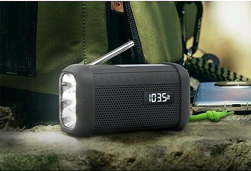 Actual product image Muse Portable Solar Radio with Crank & Flashlight (FM, Bluetooth, NFC)