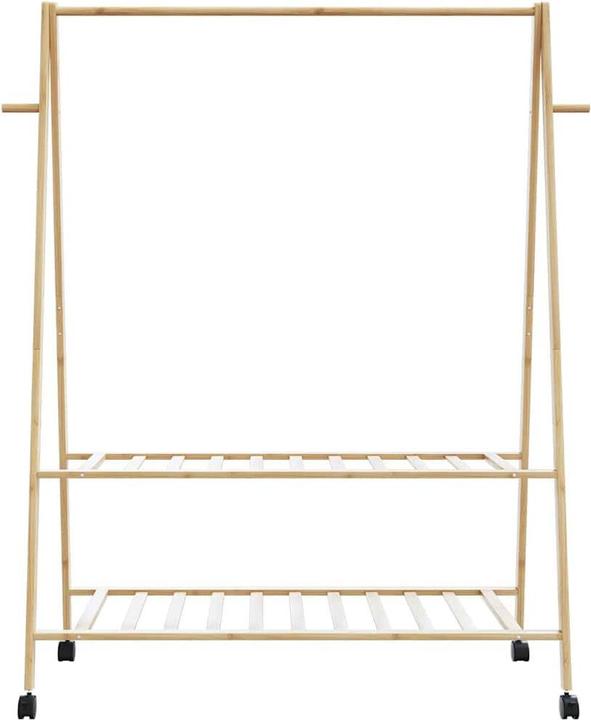 Immagine prodotto VidaXL Appendiabiti con ripiani e rotelle 132x45,5x155,5 cm in bambù