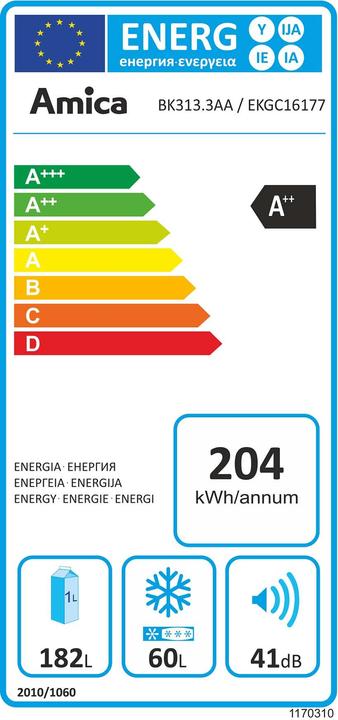 Energie-Label Amica EKGC 16177 (242 l)