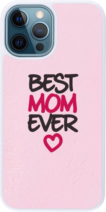 Produktbild PhoneLook Hülle Silikon weiss Mom 2023 best Mom ever pink (Apple iPhone 12)