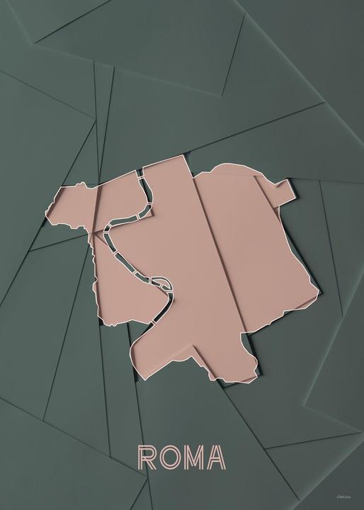 Actual product image ChiCura Maps Roma green (29.5 x 42 cm)