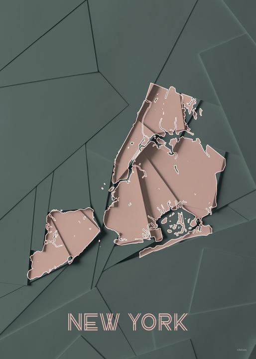Image du produit ChiCura Maps New York green (29,5 x 42 cm)