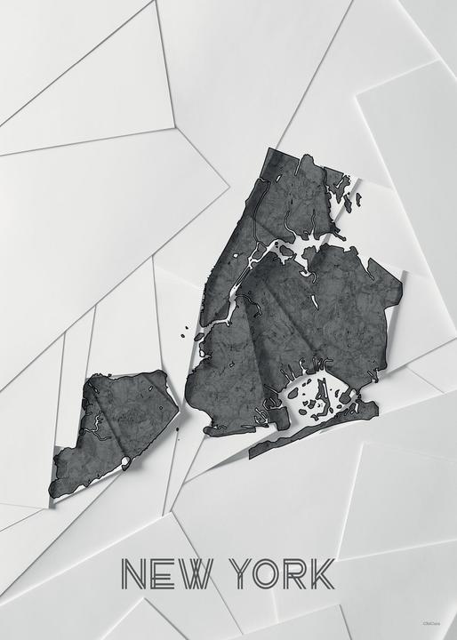Maps New York white (29,5 x 42 cm)