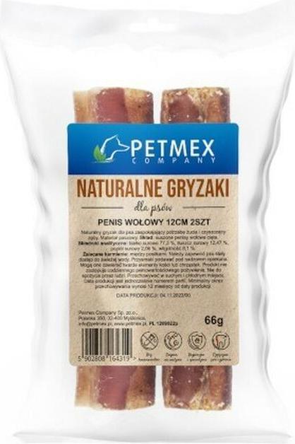 Immagine prodotto Petmex Pene di manzo da 12 cm - Masticatore per cani - 2 pezzi. (Adulto, 2 pz., 100 g)
