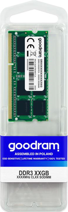 Produktbild Goodram DDR3 8 GB SO DIMM 204-PIN (1 x 8GB, 1333 MHz, DDR3-RAM, SO-DIMM)
