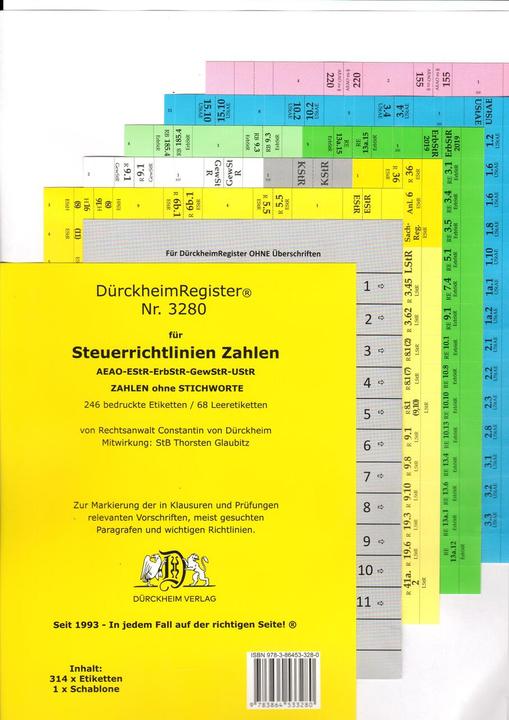 Produktbild DürckheimRegister® STEUERRICHTLINIEN 2022 Gesetze und §§, ohne Stichworte (Deutsch, Constantin Dürckheim, Thorsten Glaubitz, 2022)