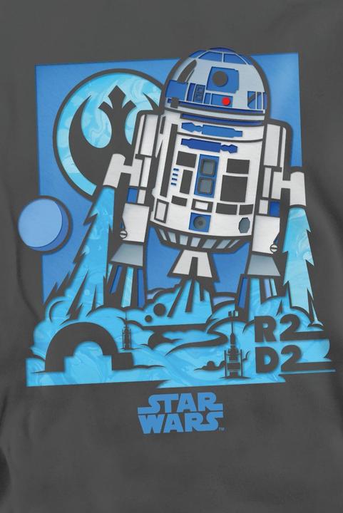 Actual product image Star Wars Unisex Adult Papercut R2-D2 Sweatshirt (L)