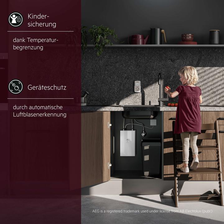 Actual product image AEG Haustechnik DDLE Kompakt FB 11/13 kW Compact instantaneous water heater for the kitchen, remote control, 400 V