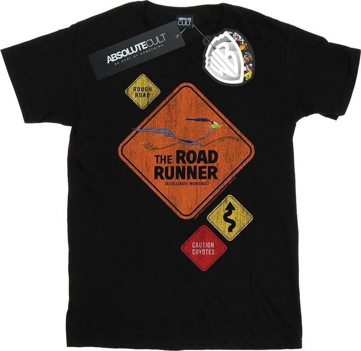Actual product image Looney Tunes Boys Road Runner Road Sign T-Shirt (116)