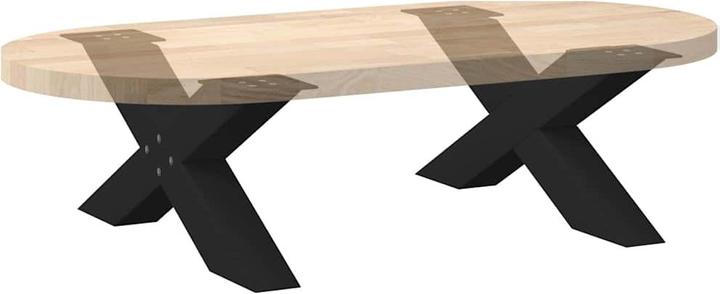 Produktbild VidaXL Couchtischbeine X-Form 2 Stk. Schwarz 70x(30-31) cm Stahl Tischbein