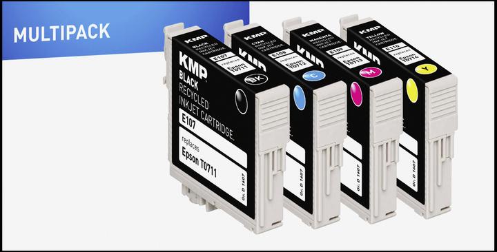 Produktbild KMP E107V Multipack BK/C/M/Y kompatibel mit Epson T 071 (M, C, Y, BK)
