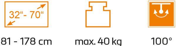Image du produit myWall HP2BRA (Universel, 70", 40 kg)