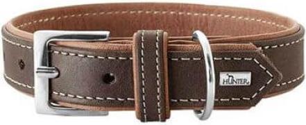 Actual product image Hunter Porto collar, dark brown/cognac (Dog)