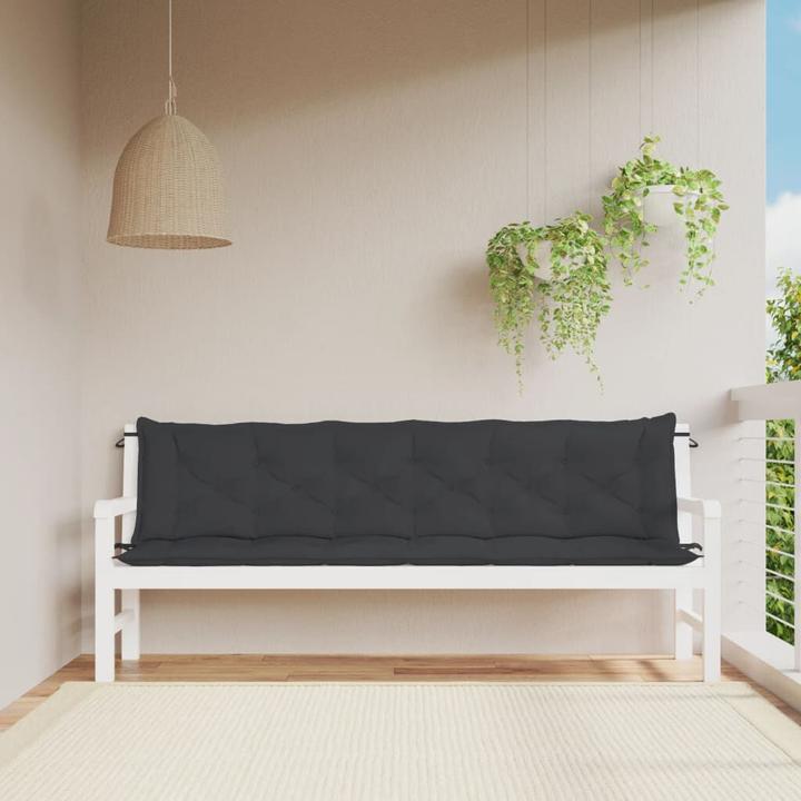 Image du produit VidaXL Coussins de banc de jardin 2 pcs. O x tissu ford (200 x 50 x 7 cm)