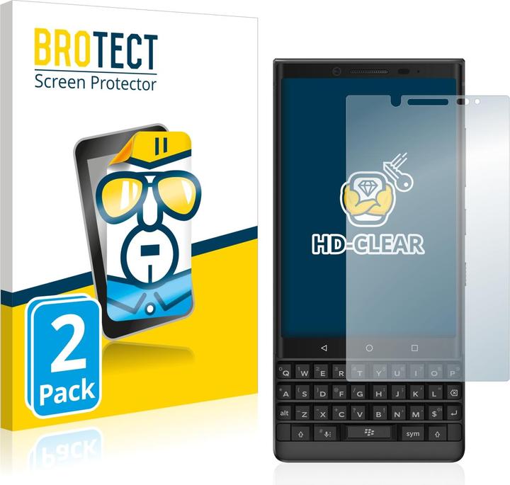 Productafbeelding BROTECT Schutzfolie Displayschutz Displayschutzfolie Folie Klar Transparent (2 Stuk, Blackberry KEY2)