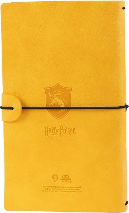 Produktbild - Hufflepuff Leder-Reisenotizbuch 12x19,6 cm (Gelb) (Gepunktet)
