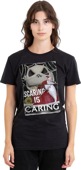 Actual product image The Nightmare Before Christmas Unisex Adult Scaring Is Caring T-Shirt (L)